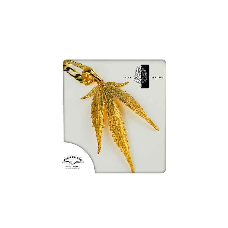 Collana foglia di Blueberry placcata in oro - Mary Chainz