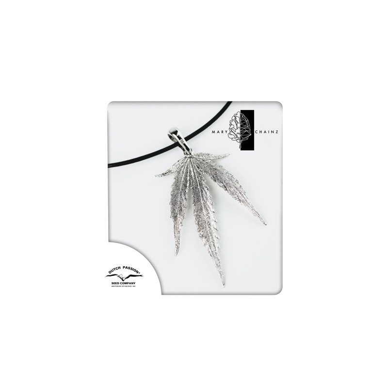 Collar de hoja de Blueberry con capa de rodio paladio - Mary Chainz