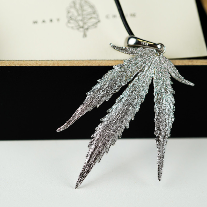 Collar de hoja de Blueberry con capa de rodio paladio - Mary Chainz Collar de hoja de Blueberry con capa de rodio paladio - Mary Chainz