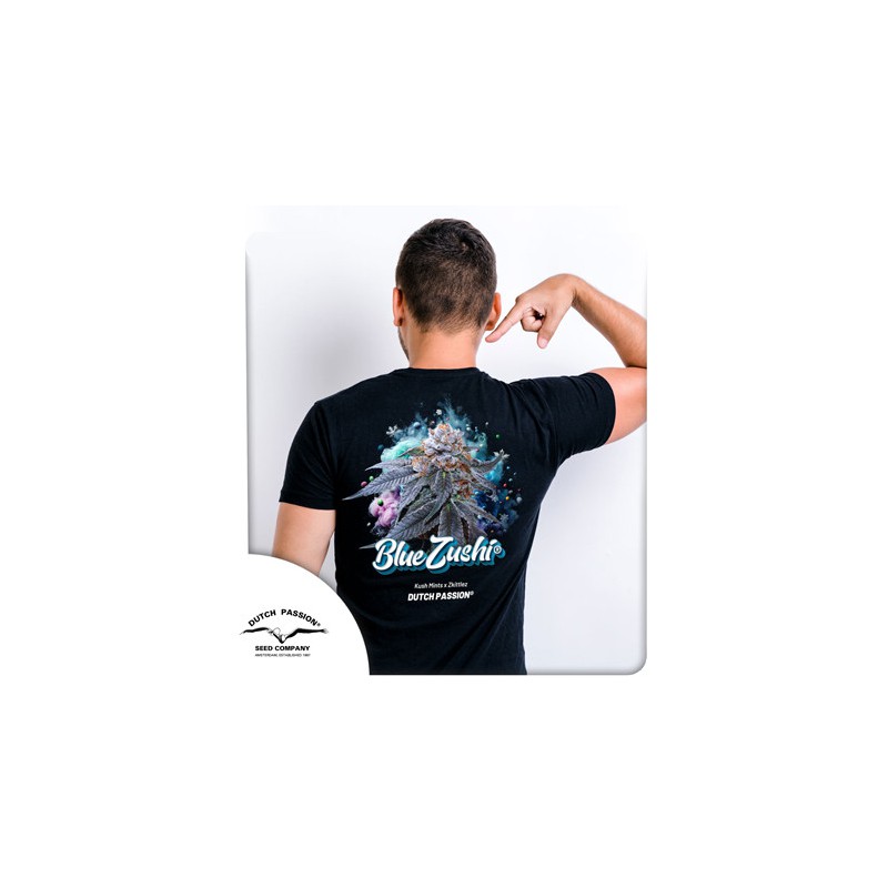 T-shirt Blue Zushi blu di Sericraft | Dutch Passion