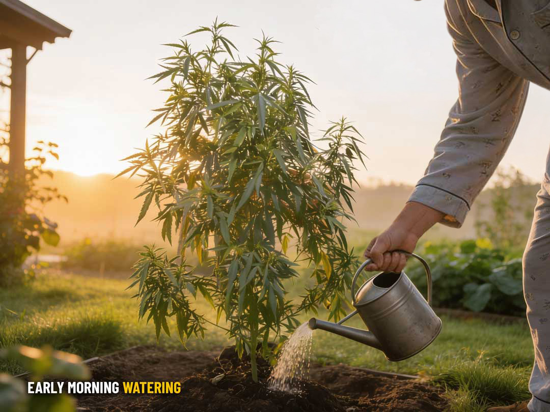 water your cannabis plants early morning