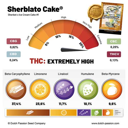 Sherblato Cake cannabinoids and terpenes