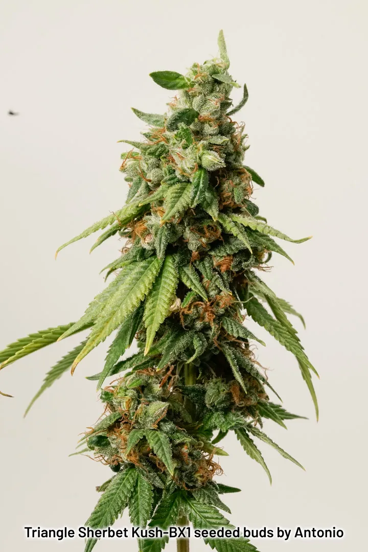 Triangle Sherbet Kush BX1 seeded buds by Antonio