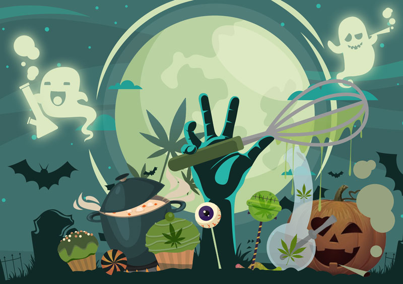 Marihuana y Halloween. Diversión cannábica y dulces para un Halloween especial.